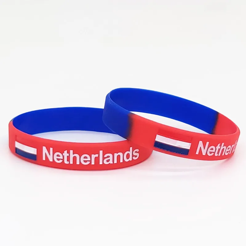 1 шт. спортивный браслет с флагом Нидерландов резиновый для мужчин и женщин