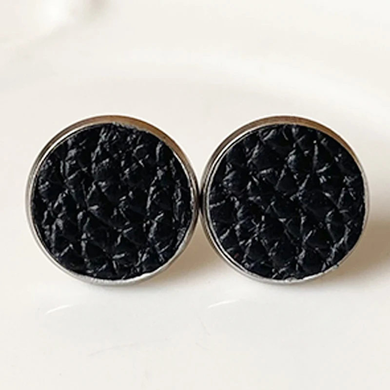 Простые рельефные серьги-гвоздики в стиле ретро из Нержавеющей Стали С Рельефной