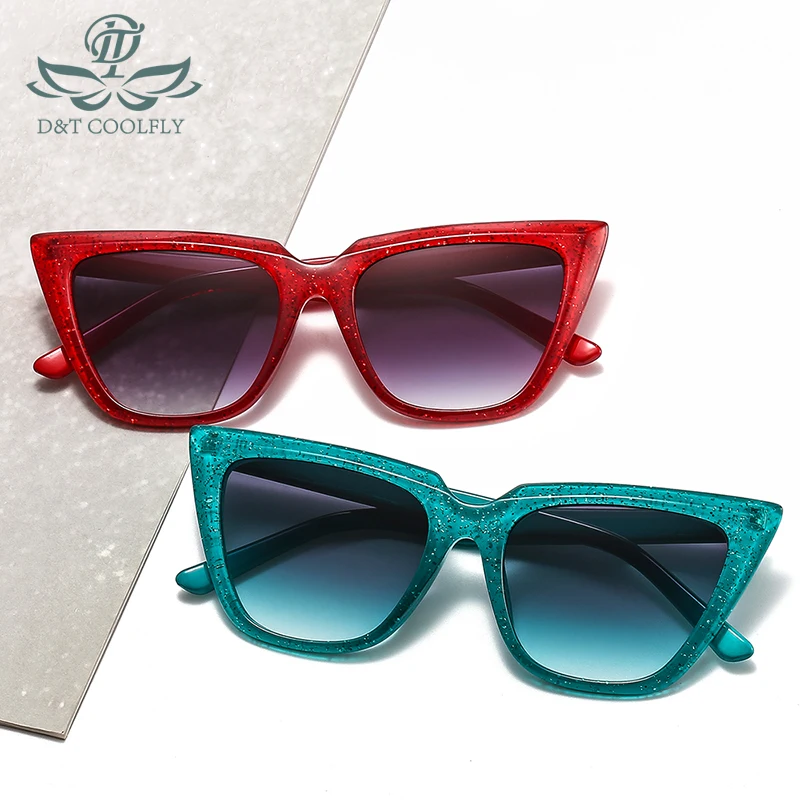 

D & T 2020 Новые солнцезащитные очки кошачий глаз для женщин и мужчин, модные роскошные винтажные цветные линзы кошачий глаз с оправой из полика...