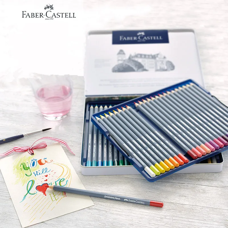 1 комплект Faber Castell синяя серия водорастворимый цветной карандаш несколько цветов
