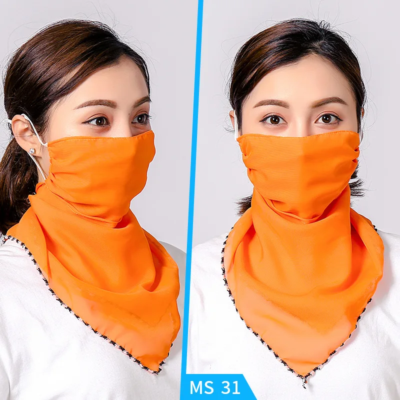 Женский Летний шифоновый шарф для лица с цветочным принтом тонкий