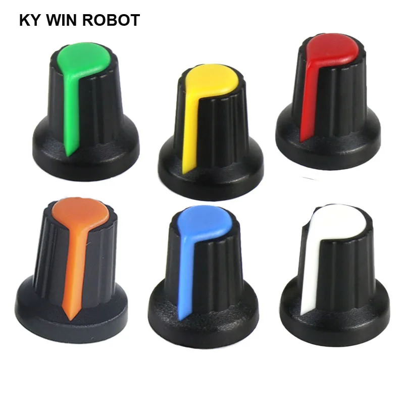 10 шт./лот WH148 колпачок потенциометра (медный сердечник) 15x17 мм 6 мм отверстие вала AG2 Желтый Оранжевый Синий Белый Красный 5 значений