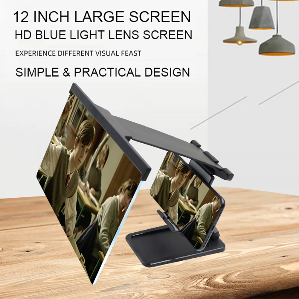 

12-inch Portable Stand Amplifier High-Definition Phone Screen Magnifying Glas Anti-Blue Light Eye Protection Folding Holder
