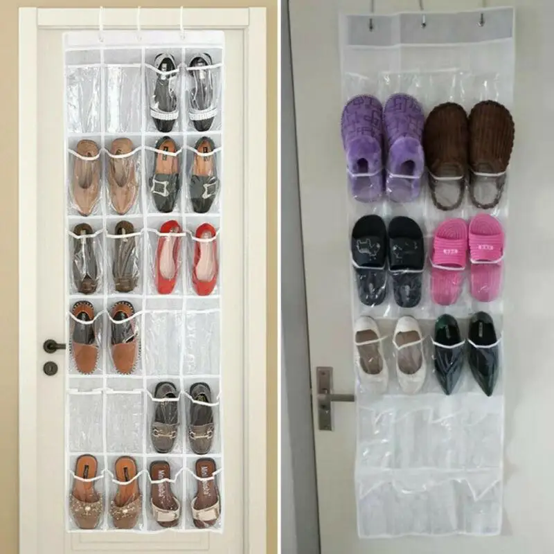 

Hanging Slippers Rack Storage Shoe Behind Door Pockets Storages Bags