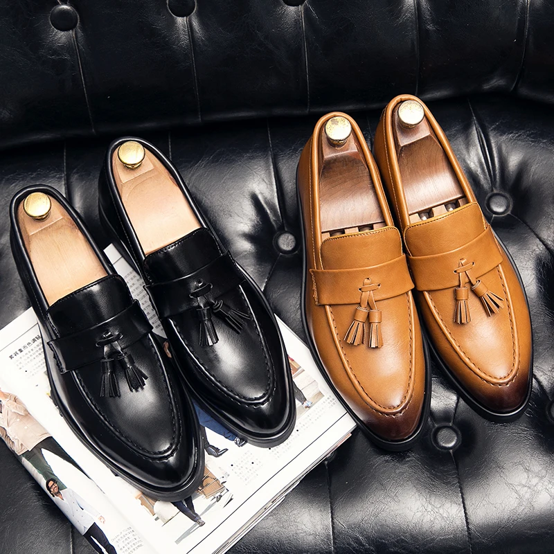 

Big Size 38-47 Men Dress Shoes Oxfords Leather Shoes 2020 British Handmade Bullock Business Shoes Formal Wedding Party Shoes Men