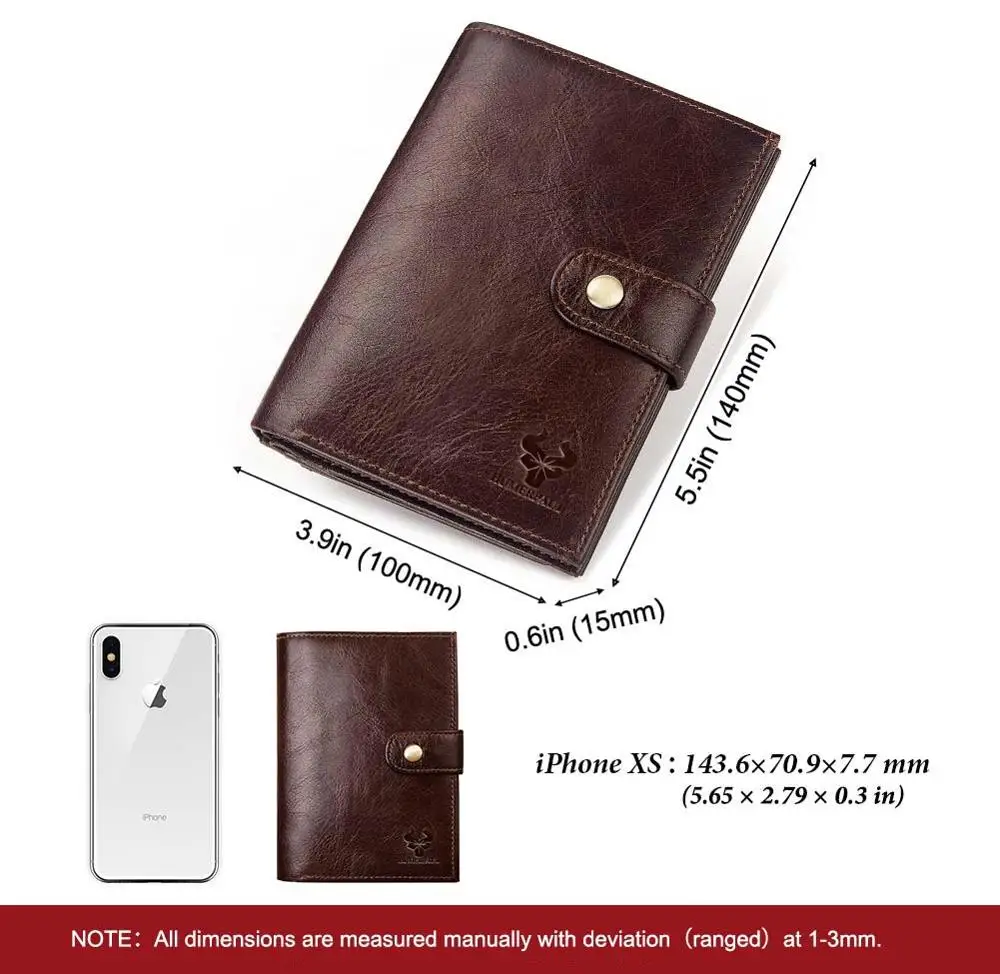 

Retro Classic Passport Holder Unisex RFID Purse Top Layer Cowhide wallet Casual Cards case