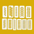 Ремешок для глины 3 шт., пластиковые резные формы в виде шестиграннойкруглойквадратнойрыбной чешуи геометрической формы, дизайнерские инструменты сделай сам для сережек и керамики