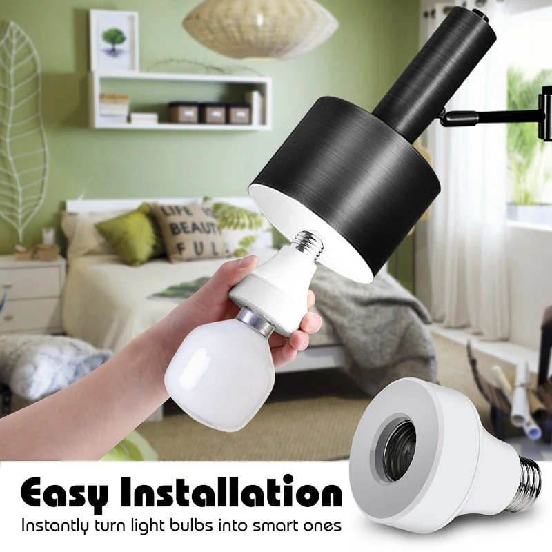 

3 Pack Wifi Smart Bulb Socket Compatible with E26 E27 Switch Lamp Base Holder Work with Amazon Alexa Google Home IFTTT