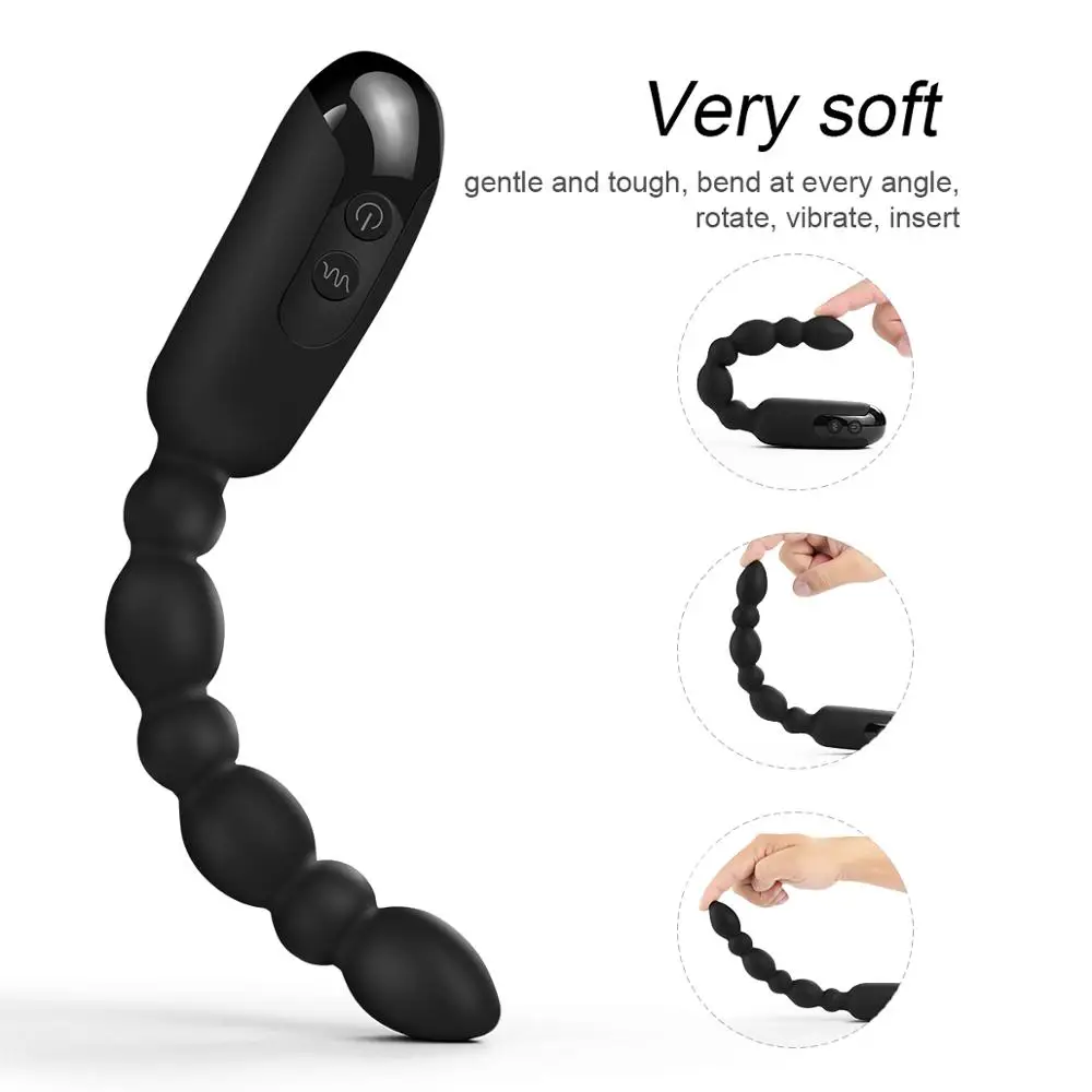 Анальная пробка с 6 маленькими бусинами вибратор для точки G мастурбатор мужчин и