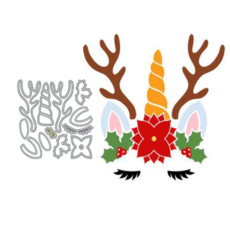 

Unicorn Flower Metal Cut Dies Stencils for Scrapbooking Stamp/Photo Album Decorative Embossing DIY Paper Cards