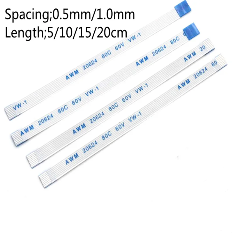 

5Pcs 0.5/1.0mm FPC FFC Flexible Flat Cable A/B Type 10/15/20cm 4P 6/8/10/12/14/16/18/20/22/26/28/30/32/34/40/50/60PIN