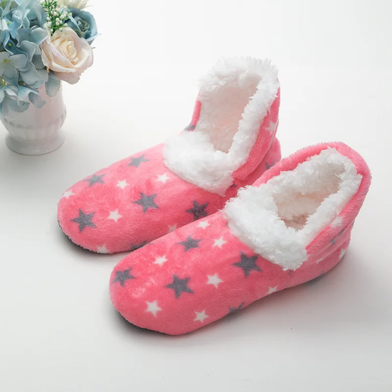Helisopus женские тапочки домашние на подошве со звездами теплая нескользящие носки