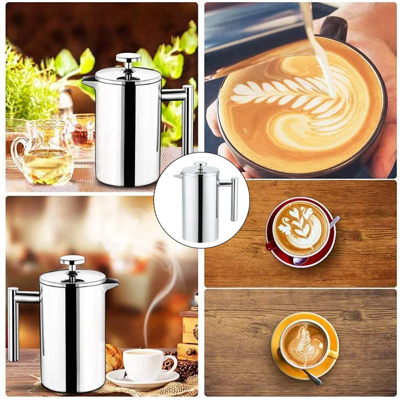 

350ml double-layer press pot double-layer heat preservation pot hand washing pot with net coffee pot filter French kettle