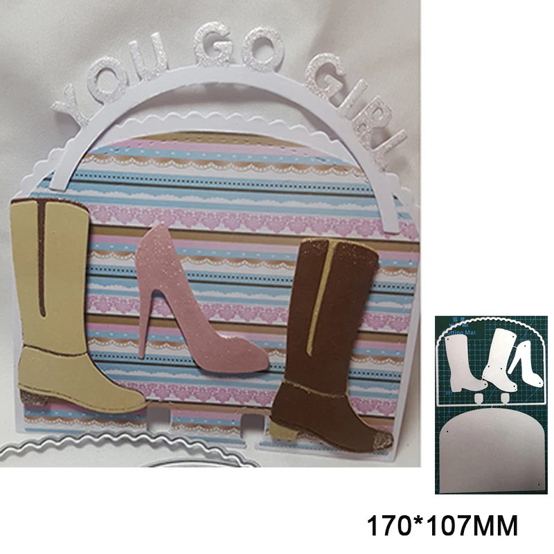 

Frames High Heels Card Border Metal Cutting Dies For DIY Scrapbooking Album Paper Cards Decorative Crafts Embossing Die Cuts New