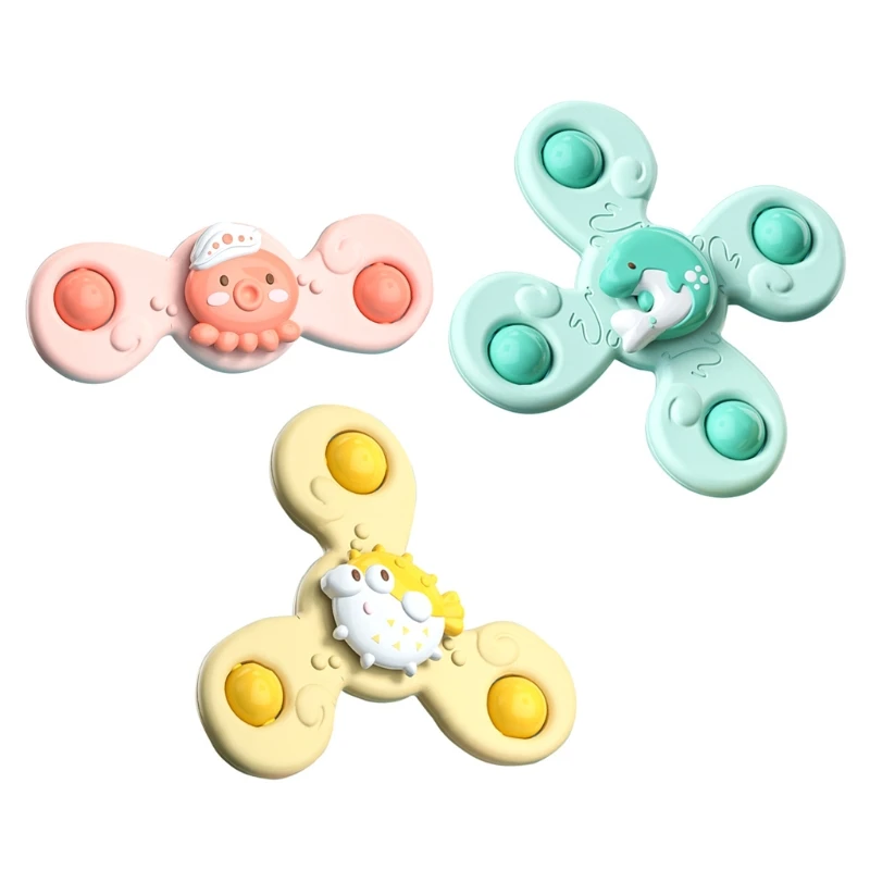 

Baby Bath Toy Cartoon Rotate Spinner Interactive Water Playing Toy Dinning Time Funny Toy with Suction Cup for Baby 3M 69HE