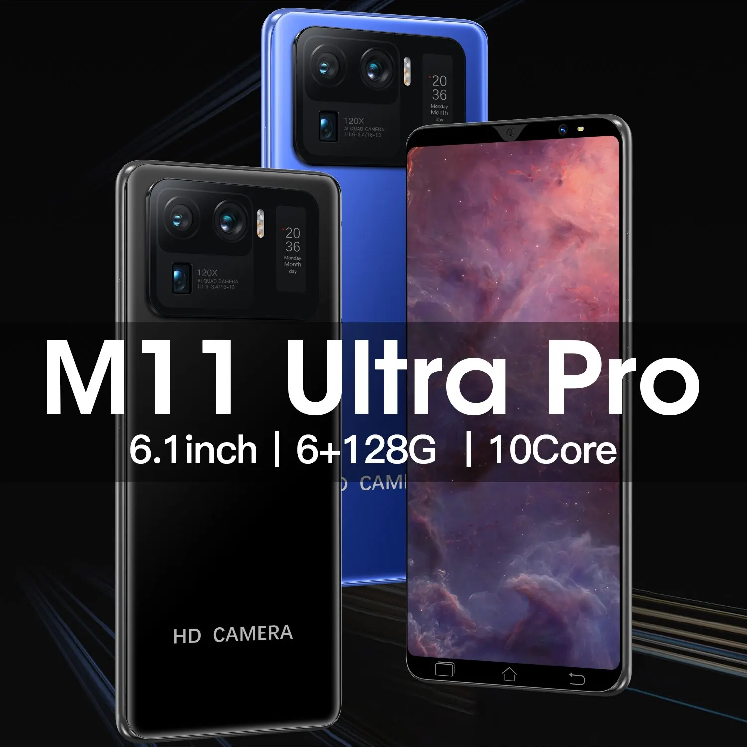 

M11U 6+128GB Smartphone Android10 MTK6889 8 Core Featured Phone 16MP+32MP Camera Unlocked Cell Phones Dual SIM 4800mAh