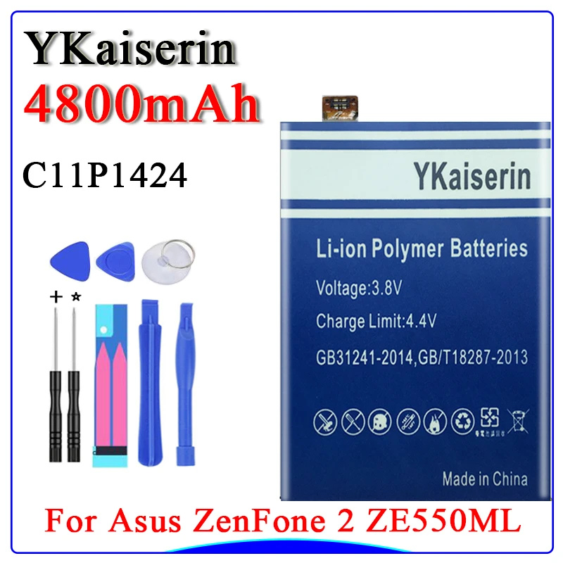 Аккумулятор ykaisсеребрин + бесплатный инструмент C11P1424 ZF2 3000 мАч батарея для