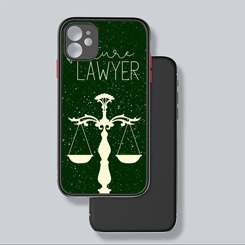 

Law Student Lawyer Judge Phone Case For iphone 12 11 8 7 plus mini x xs xr pro max matte transparent cover