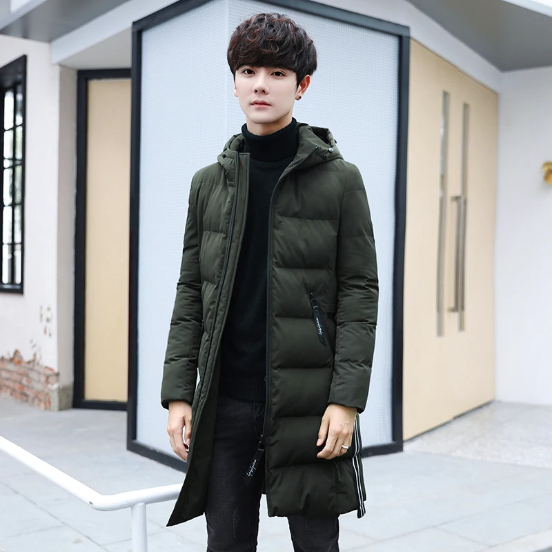 Новая зимняя теплая куртка с хлопковой подкладкой мужская длинная Модная молодежная популярная Стильная