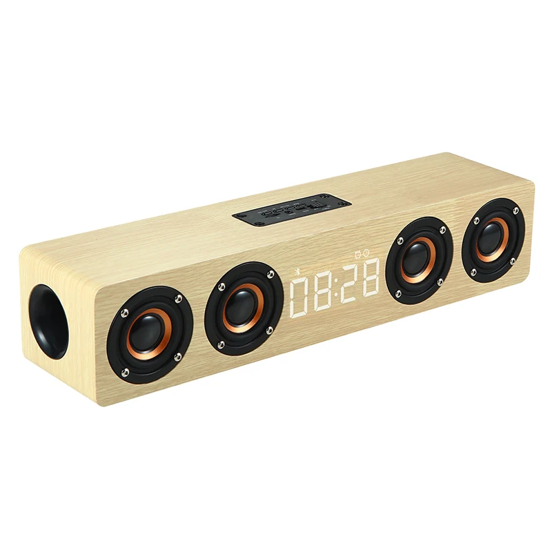 

Bluetooth Speaker 4 Speakers TV Soundbar Woofer Sound Column Subwoofer With LED Clock display FM Radio Acoustic System Boom Box