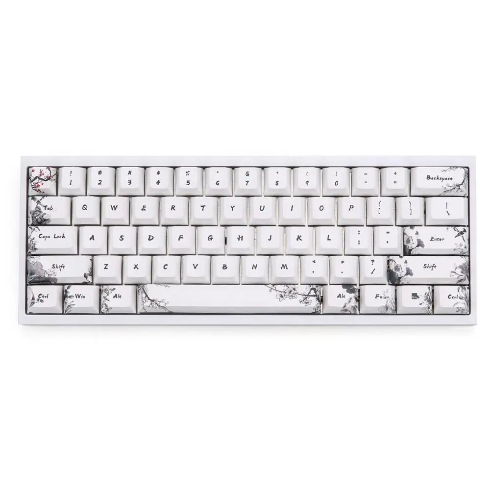 61keys Краситель подкровати keycap Вишневый профиль fit gk64 - Цвет: 61keys