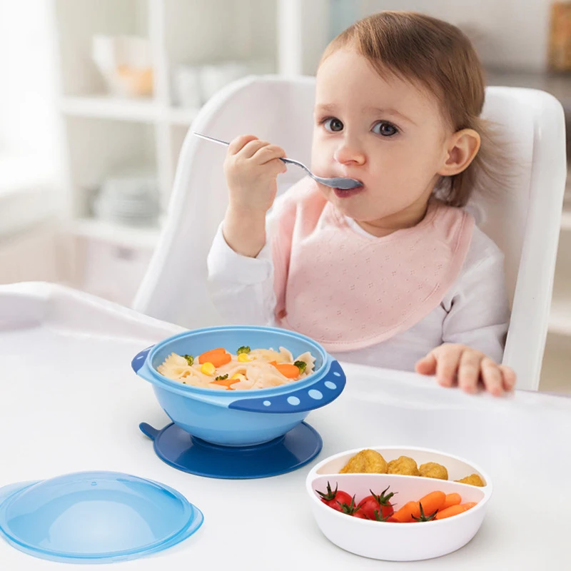 

SMGSLIB Baby Sucker Bowl Toddler Learning Dish with Bowl Set Baby Eating Dinnerware Spoon Kids Assist Training Kids Tableware