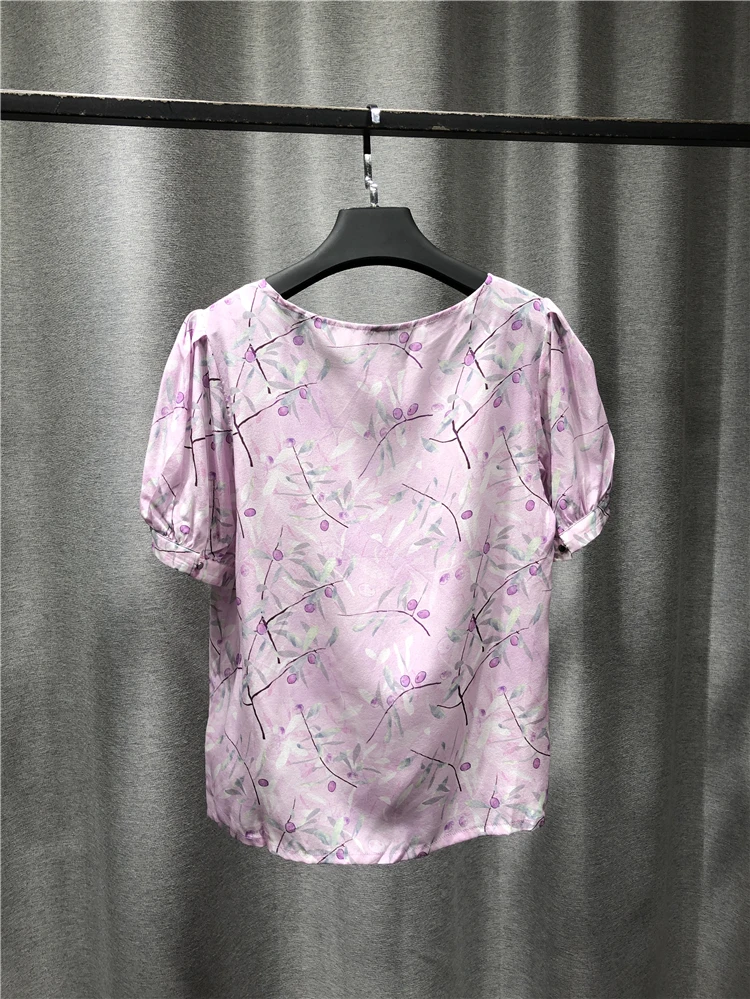

Short Sleeve Print Silk Light And Comfortable T Shirt 2021 New Spring Summer Temperament Short Thin T-shirts