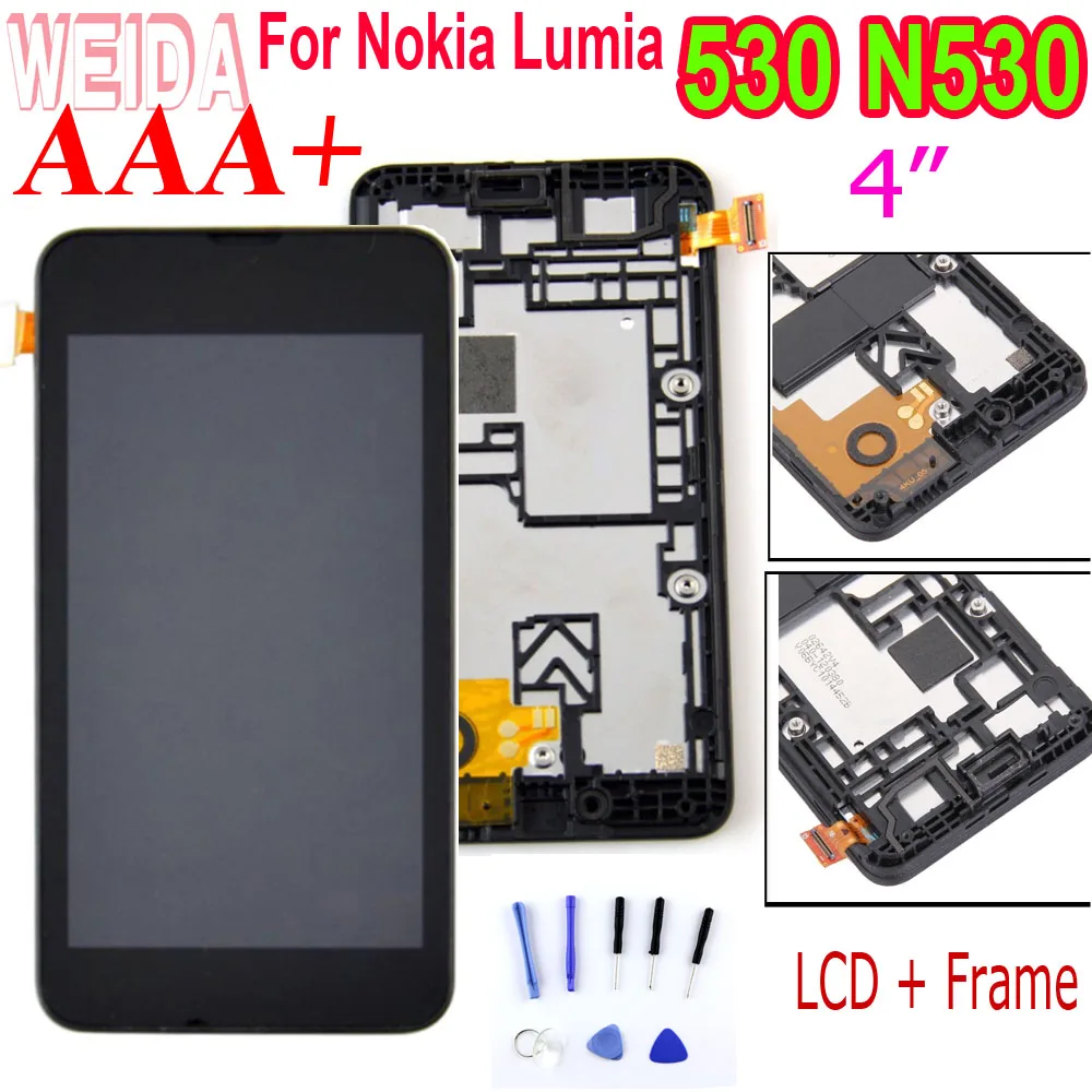 WEIDA " для Nokia Lumia 530 N530 ЖК-дисплей кодирующий преобразователь сенсорного экрана в сборе рамка с RM-1017 инструментов