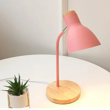 

New Creative Multi-angle Nordic Wooden Art Iron LED Desk Lamp Eye Protection Reading Table Lamp Living Room Bedroom Home Decor