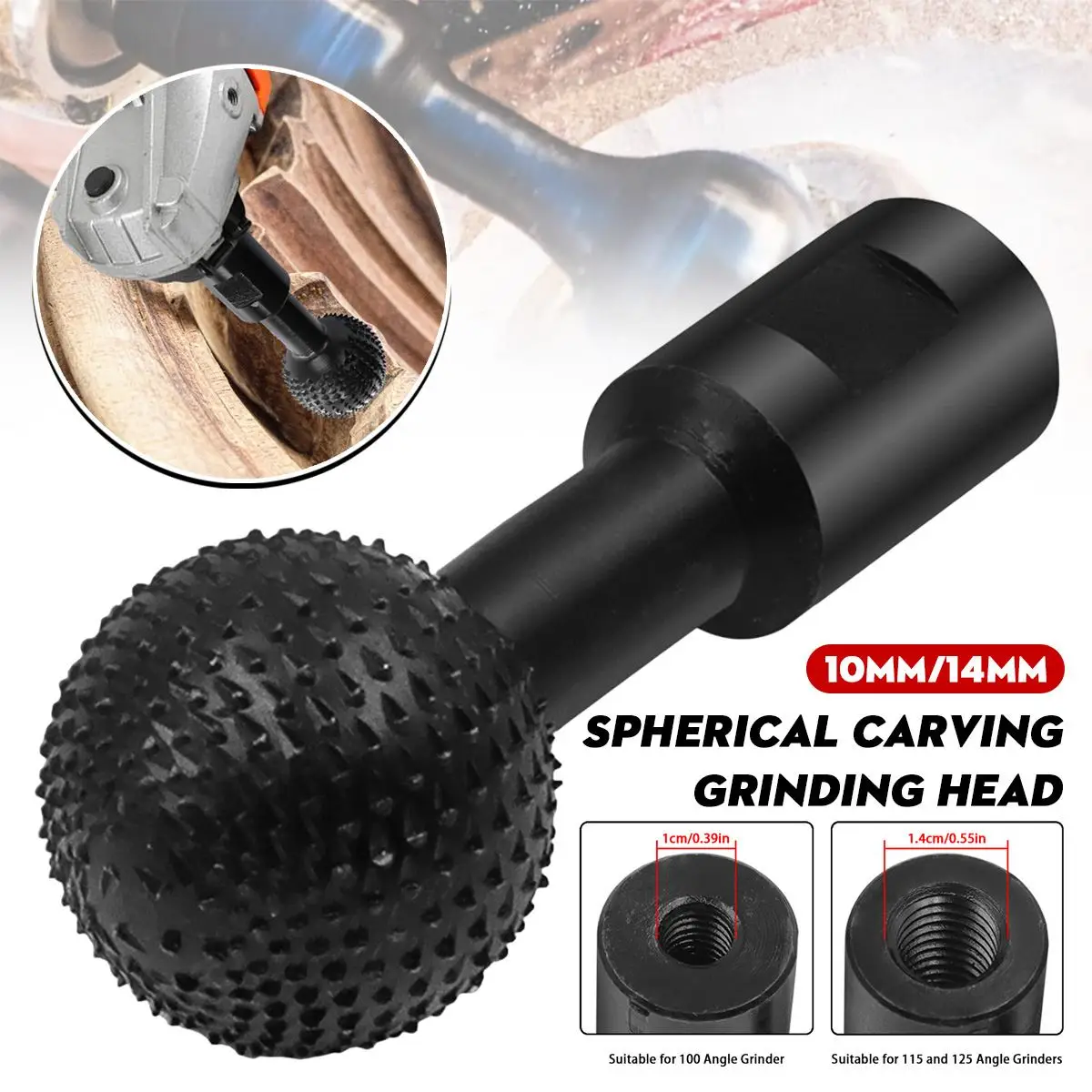 

Ball Gouge Spherical Spindles Shaped Wood Gouge Power Carving Attachment for Angle Grinder Wooden Grindering Carving Tool