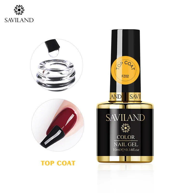 10ml Top Coat Saviland 1 шт. матовое верхнее покрытие УФ-гель для дизайна ногтей лак 10 мл матовый верхнее покрытие Светодиодный УФ замачиваемый УФ-гель лак - Цвет: 10ml Top Coat