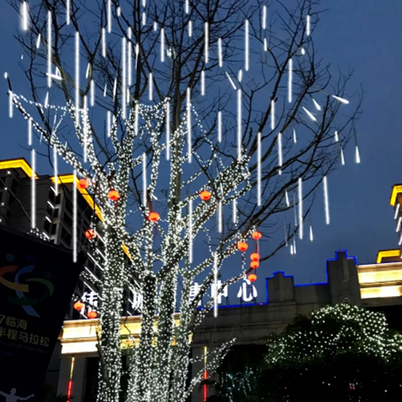 50 см 30 водонепроницаемый метеоритный дождь трубы светодиодные лампы США ЕС Plug