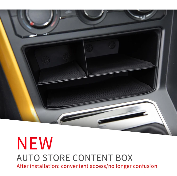 ZUNDUO ящик для хранения центральной консоли для VW POLO Plus GTI приборной панели Tidying box для Volkswagen аксессуары для POLO черный