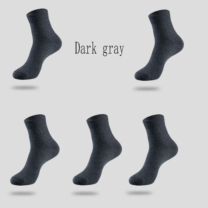 Dark gray Высококачественные мужские хлопковые носки новые 5 пар/партия черные деловые дышащие дезодоранты теплые осенние и зимние подходят для мужчин - Цвет: Dark gray
