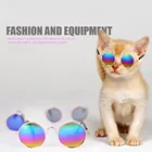 Очки солнцезащитные круглые в винтажном стиле для кошек и собак, модные очки для глаз, реквизит для фотографий, аксессуары для животных принадлежности, 1 шт.