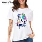 Новая модная женская летняя футболка с акварельным принтом Джек Рассел терьер, женская футболка с принтом Собака, забавные дизайнерские футболки для девочек