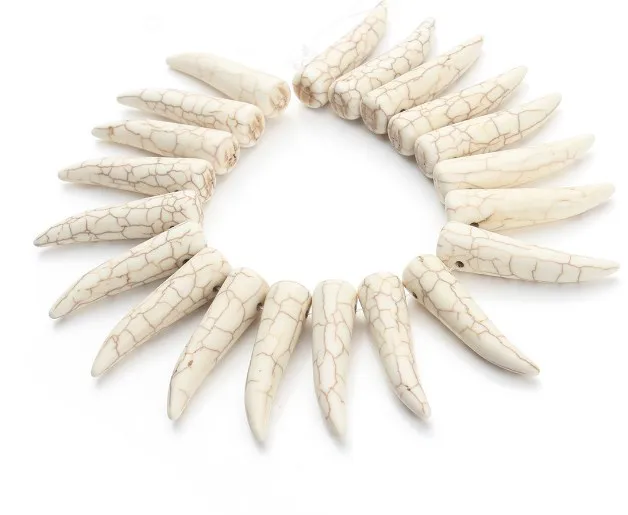 20 шт./лот 10*38 мм Имитация слоновой кости бирюза для самостоятельного изготовления