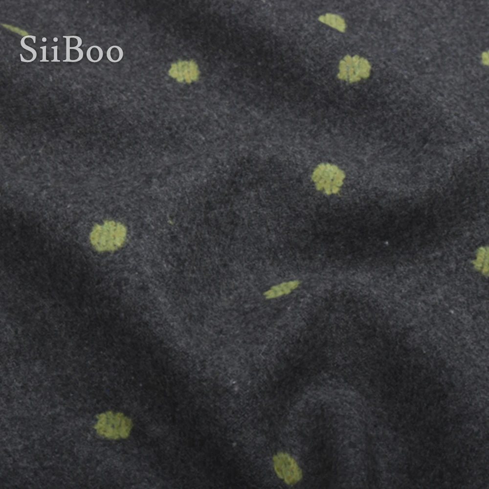 Шерстяная ткань с вышивкой в горошек серого цвета 80% шерсти для зимнего пальто