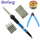 Электрические паяльники вилка европейского и американского бытовой паяльный Инструмент регулируемый Температура мини железная паяльная станция 110V до 220V 60W