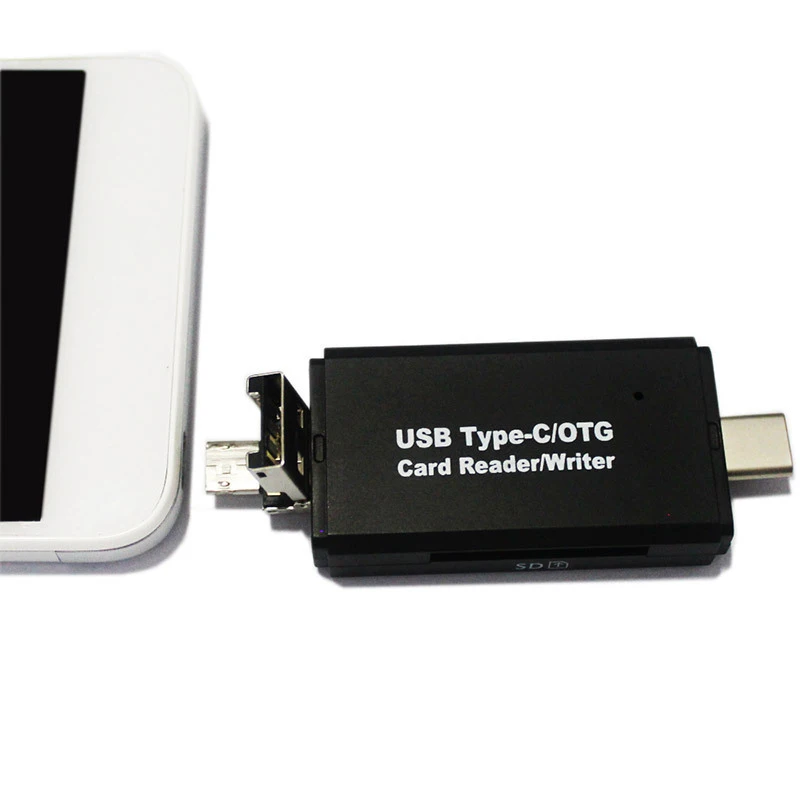 Многофункциональное устройство чтения карт памяти типа C и micro USB и USB 3 в 1 OTG Устройство чтения карт памяти Высокоскоростное USB 2.0 TF / SD для ПК Портативный компьютер