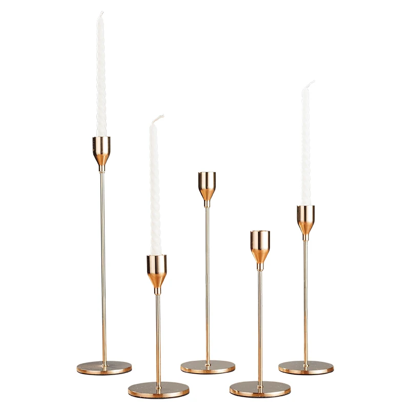 

Luxury Gold Candle Holders European Candy Bar Romantic Candlelight Candle Holders Wedding Centerpieces Bougies Home Decor DI50ZT