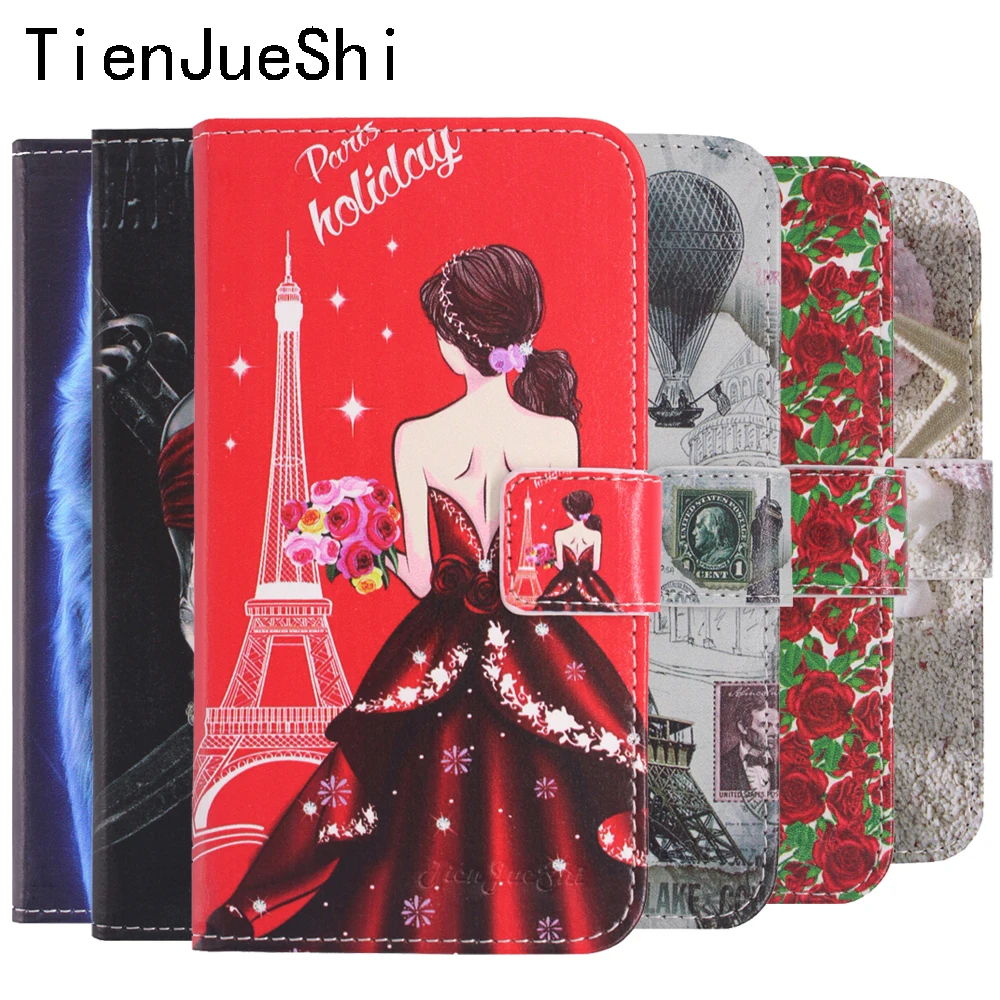 TienJueShi защитный кожаный чехол для MLS D6 iQTalk Verse Color mini Diamond Fingerprint TS 4G Notch Sense Shell Wallet Skin |
