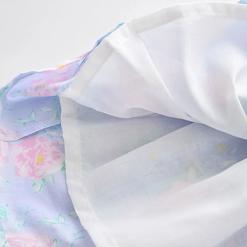 

2021New Baby Girls Dress Summer Sleeveless Sweet Floral Printed Patchwork Princess Dress Fashion Children Clothes for 3-8Y