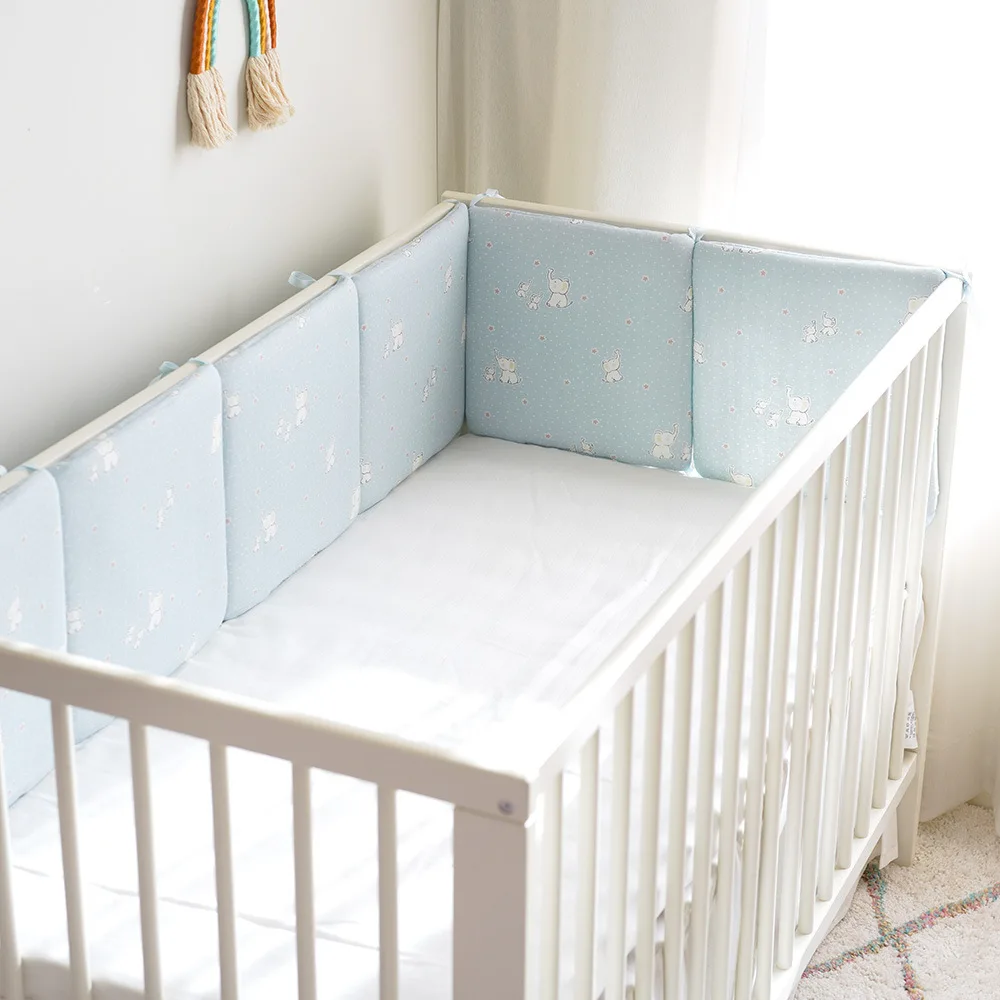 

Cot Bumper Baby Cradle Bumpers In The Crib Bed Linen Sets for Newborn Baby Bedding Set Muslin Cotton Cushion Infant Bed Reducer