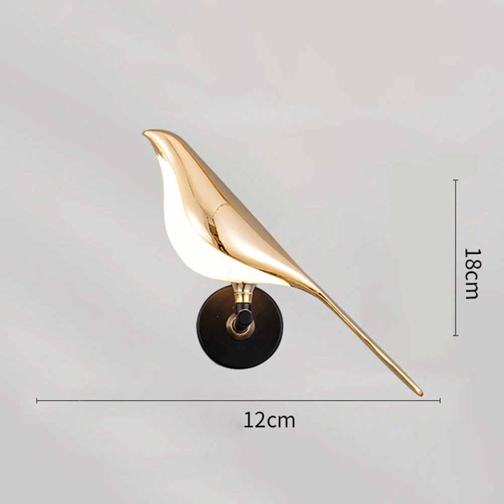 

Modern LED Indoor Lighting Wall Light Gold Bird Shaped Lights Home Decoration Luxury Wall Lamp for Study Foyer Bedroom Bedside
