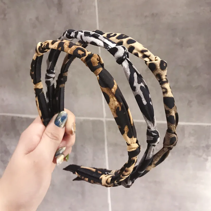 

Fashion Women Headband Leopard Hairband Casual Turban Headwear Center Knot Hair Band Girls Hair Accessories