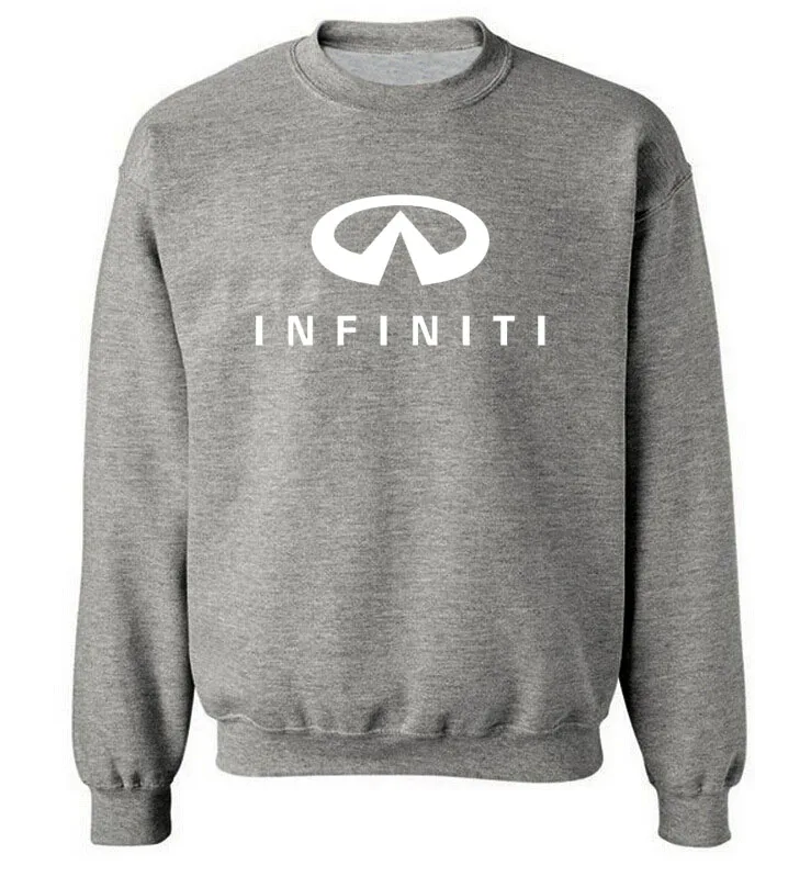 

Unisex Spring Autumn Casual Mens Sweatshirt Infiniti Car Logo Printing Solid Color Sweatshirt Round neck Cotton Men's pullover