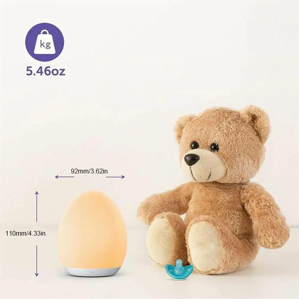 

Лампа в форме яйца, заряжаемая через Usb Силиконовая лампа, 1 час таймера, функция памяти, фонарь для защиты глаз во время грудного вскармливан...