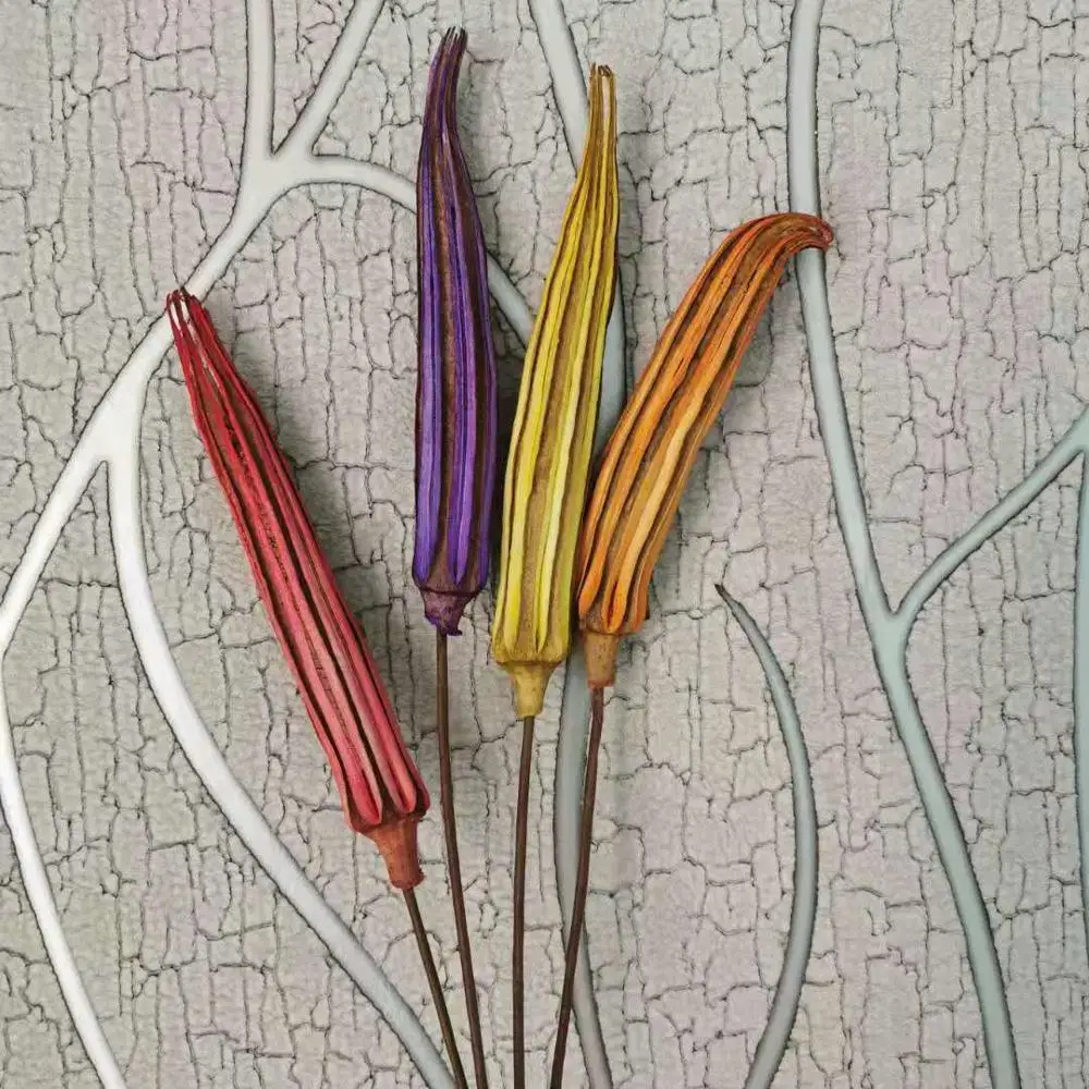 Искусственные сушеные свежие консервированные цветы ГОМБО окра искусственные