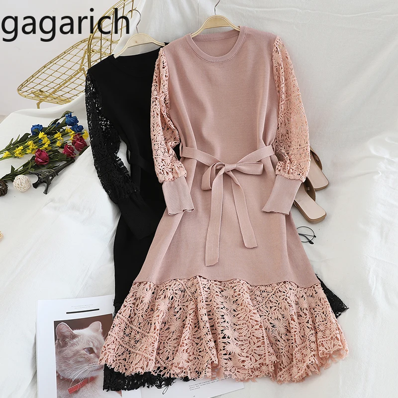 Gagarich женское элегантное платье вязанное модное 2019 осень зима новое кружевное